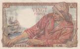 Frankreich 20 francs 20 Francs - Fisher - 24-09-1942 - Serial C.45 -