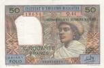 Madagaskar  50 francs - Woman with a hat - Man in the centre - ND (1964-1973) - Series Q.44 II / VZ