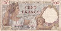 Frankreich 100 francs 100 Francs Sully - 24-10-1940 - Serial A.15525 -