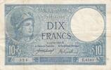Frankreich 10 francs 10 Francs - Minerva - 13-10-1917 - Series E.4341 - F.06.02a -