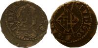 Frankreich sizain Pièce Frankreich sizain Kupfer Louis XIV 1655 -