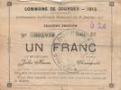 Frankreich 1915 1 Franc - City of Dourges - 18-01-1915 - Serial E0 - 2nd printing IV / S