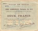 Frankreich 1914 2 Francs - City of Douai - 30-08-1914 - Serial C IV / S