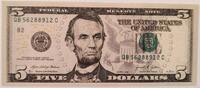 Billet USA 5 dollars Abraham Lincoln, Président 2021 I / ST