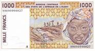 Staaten von Westafrika 1000 francs Billet Staaten von Westafrika 1000 francs 1999 -