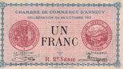 Billet Frankreich 1 franc 1917 II / VZ