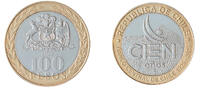 Chile 100 pesos Pièce Chile 100 pesos Bimetal 2025 So Santiago -