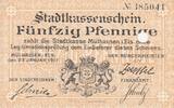 Frankreich 50 Pfennige 1917, Mulhouse Mülhausen, Stadtkassenschein 50 pfennige 1917 I / ST
