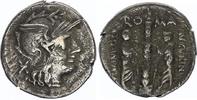 Römische Republik denier Denarius, Minucia 134 BC Rome - F+ -