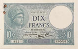 Frankreich 10 francs 10 Francs Minerva 28-11-1940 - Serial Y.80603 - VF -