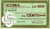 Italien 100 lires 100 Lire ICCREA - 1977 - Roma - to Confesercenti della Provincia di Forli - UNC -