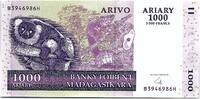 Madagaskar  1000 Ariary - Lemurs - Cactus - 2004 - P.89b - UNC I / ST