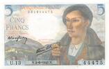 Frankreich 5 francs 5 Francs Shepherd - 02-06-1943 Serial U.13 - AU -