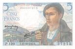Frankreich 5 francs 5 Francs Shepherd - 23-12-1943 Serial P.120 - UNC -