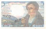 Frankreich 5 francs 5 Francs Shepherd - 05-04-1945 Serial W.136 - AU+ -