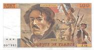 Frankreich  100 Francs Delacroix - 1981 Serial J.44 - XF II / VZ