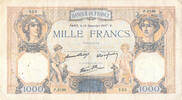 Frankreich 1000 francs 1000 Francs Ceres and Mercury - 16-12-1937 Serial P.3130 - F to VF -