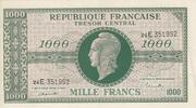 Frankreich 1000 francs 1000 Francs Marianne - 1945 Letter E- Serial 24 E - XF+ -