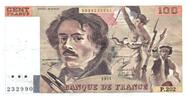 Frankreich  100 Francs Delacroix - 1991 Serial P.202 - VF III / SS