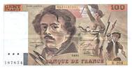 Frankreich  100 Francs Delacroix - 1991 Serial K.204 - VF III / SS