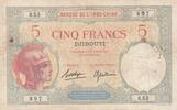 Dschibuti 5 francs 5 Francs Walhain - 1938 - P.6b - F to VF - Serial S.53 -