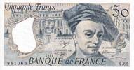 Frankreich 50 francs 50 Francs - Quentin de la Tour - 1991 - Serial X.65 - UNC - P.152e -