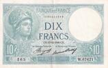 Frankreich 10 francs 10 Francs - Minerve - 17-12-1936 - Serial W.67621 - P.73 -