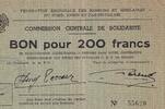 Frankreich 200 francs 200 Francs - Fédération régionales des mineurs du Nord, Anzin et Pas-de-Calais - 1939-1945 -