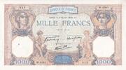 Frankreich 1000 francs 1000 Francs - Ceres and Mercury - 02-02-1939 - Serial W.6263 - P.90 -