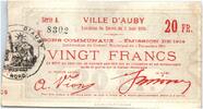 Frankreich 05/12/1914 20 Francs Auby City - 1914 III / SS
