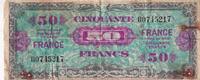 Frankreich  50 Francs - Allied Military Currency - 1945 - Without serial - P.122 IV / S
