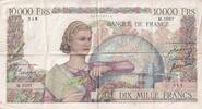 Frankreich 10000 Francs - Génie Français - 21-12-1950 - Serial M.1097 - P.132 10000 francs 1953 III / SS