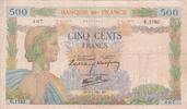 Frankreich 500 francs 500 Francs - La Paix - 09-01-1941 - Serial U.1782 - P.95 -