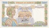Frankreich 500 francs 500 Francs - La Paix - 26-06-1941 - Serial B.3286 - P.95 -