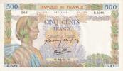 Frankreich 500 francs 500 Francs - La Paix - 26-06-1941 - Serial B.3286 - P.95 -