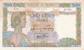 Frankreich 500 francs 500 Francs - La Paix - 07-01-1943 - Serial K.7734 - P.95 -