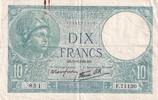 Frankreich 10 francs 10 Francs - Minerva - 07-09-1939 - Serial F.71130 - P.73 -