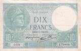 Frankreich 10 francs 10 Francs - Minerva - 21-11-1940 - Serial Z.79808 - P.73 -