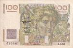 Frankreich 100 francs 100 Francs - Jeune Paysan - Reversed watermark - 06-08-1953 - Serial Z.553 - P.128 -