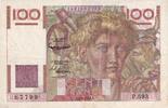 Frankreich 100 francs 100 Francs - Jeune Paysan - Reversed watermark - 01-04-1954 - Serial P.593 - P.128 -
