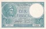 Frankreich 10 francs 10 Francs - Minerva - 07-08-1917 - Serial C.3888 - P.73 -