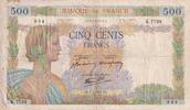 Frankreich 1943 500 Francs - La Paix - 07-01-1943 - Serial K.7739 - P.95 IV / S