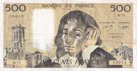 Frankreich 1977 500 Francs - Pascal - 03-11-1977 - Serial W.76 - P.156 III / SS
