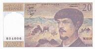 Frankreich 20 francs 20 Francs - Debussy - 1986 - Serial W.016 - P.151 -