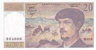 Frankreich 20 francs 20 Francs - Debussy - 1986 - Serial W.016 - P.151 -
