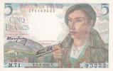 Frankreich 5 francs 5 Francs Shepherd - 05-08-1943 - Serial M.71 - P.98 -