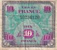 Frankreich  10 Francs - Allied Military Currency - ND (1944) - Without serial - P.116 IV / S+