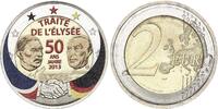 Deutschland  2 Euros - Elysée Treaty - Colorised - G (Karlsruhe) - 2013 I- / VZ+ / VZ-ST