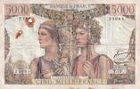 Frankreich 5000 francs 5000 Francs - Sea and Countryside - 16-08-1951 - Serial T.75 - P.131 -