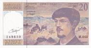 Frankreich 20 francs 20 Francs - Debussy - Sign Vigier - 1993 - Serial M.042 - P.151 -
